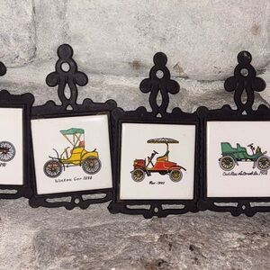 Vintage Car Illustration Frame - Black